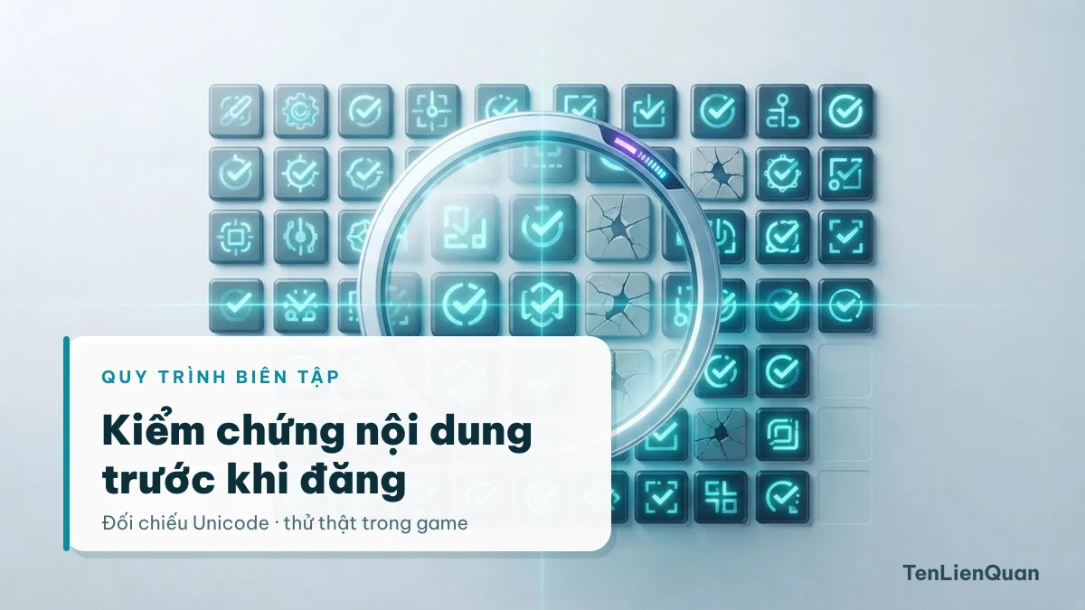 Quy trình kiểm chứng kí tự đặc biệt trước khi đăng trên TenLienQuan