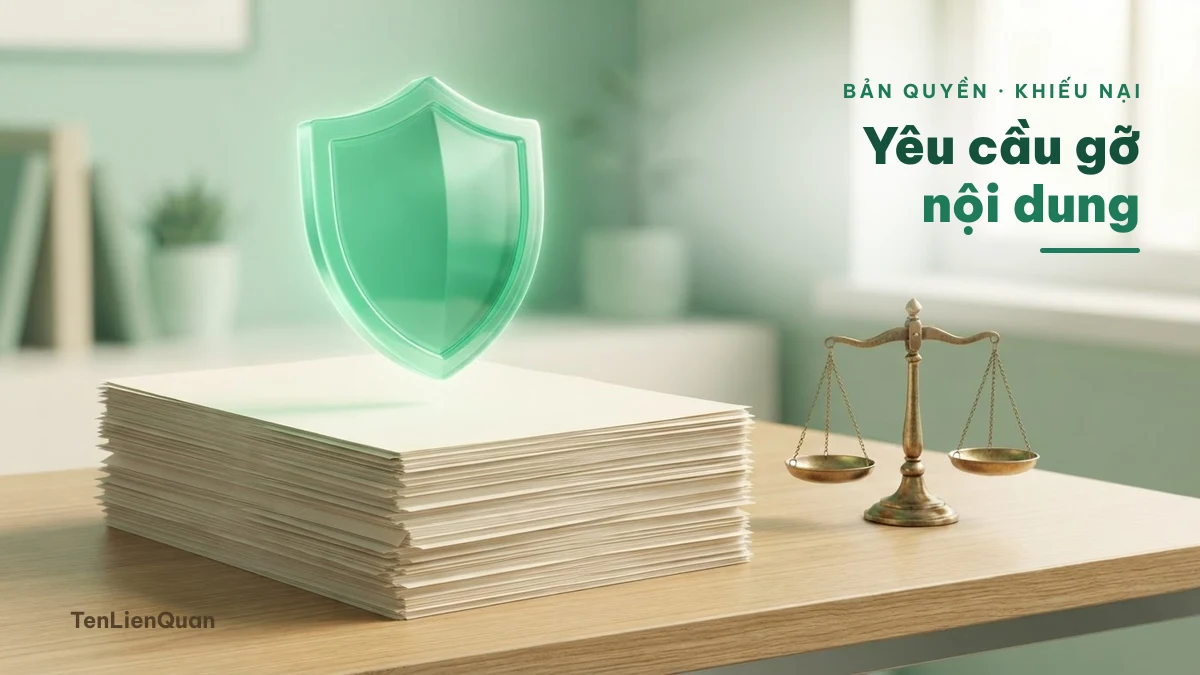 Yêu cầu gỡ nội dung và khiếu nại bản quyền gửi TenLienQuan