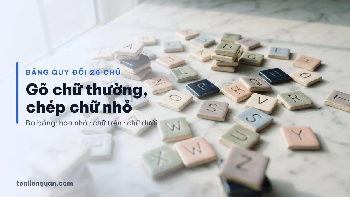 Bảng chữ nhỏ Unicode Bảng quy đổi chữ nhỏ Unicode cho tên Liên Quân
