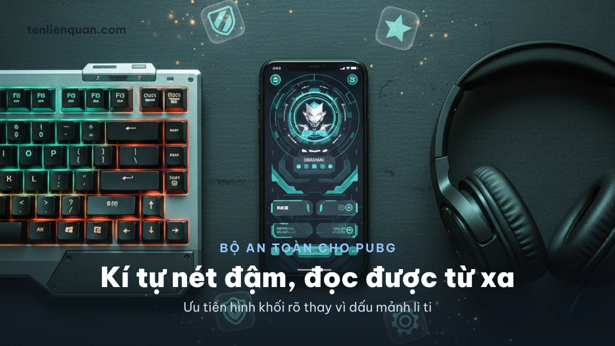 Kí tự nét đậm cho tên PUBG đọc được từ xa