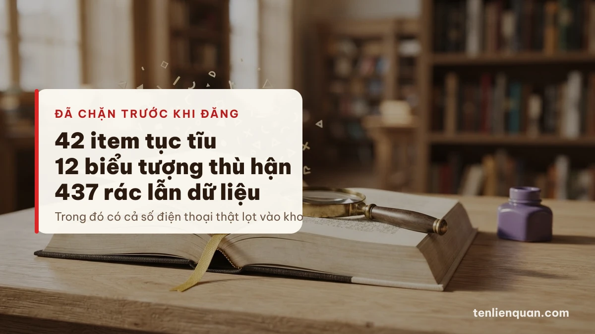 Những nhóm item bị loại khỏi kho kí tự đặc biệt