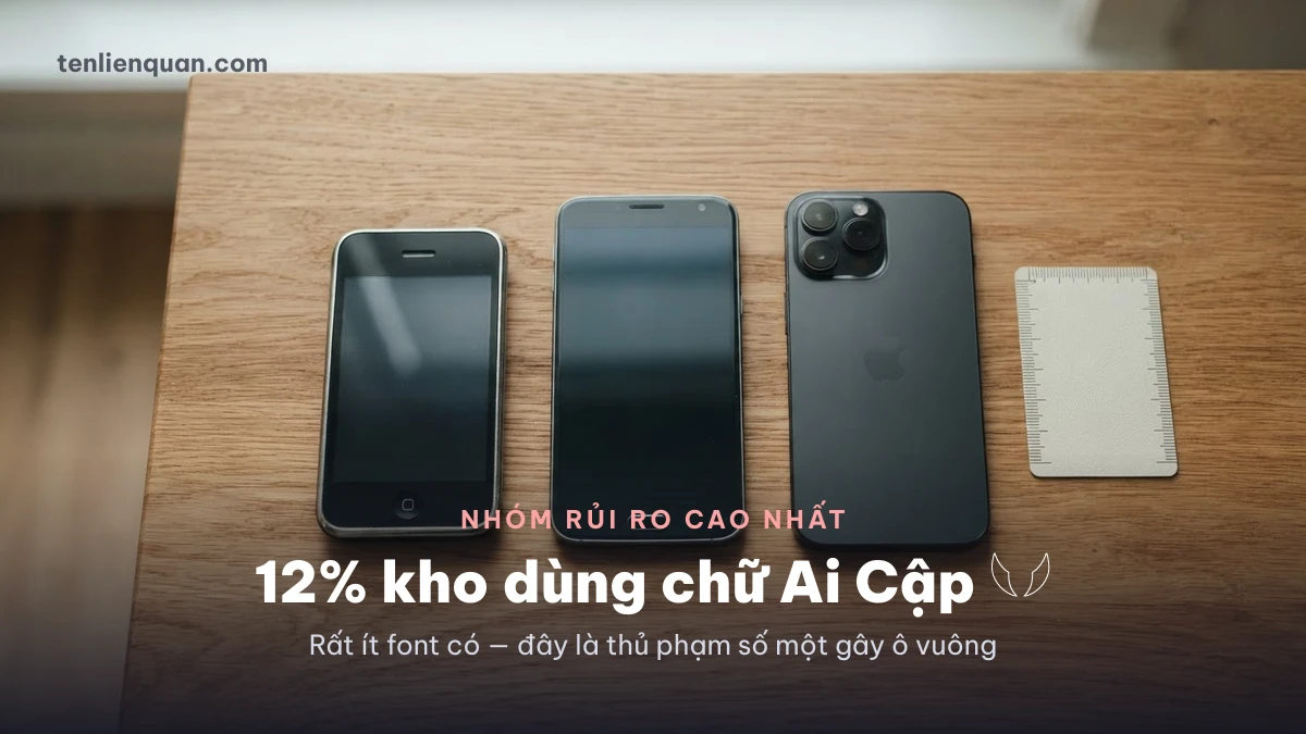 Xếp hạng nhóm kí tự hay gây ô vuông
