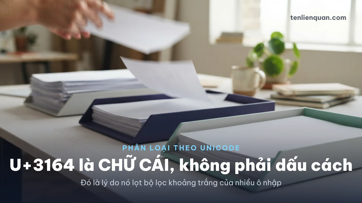 Phân loại kí tự khoảng trống theo Unicode