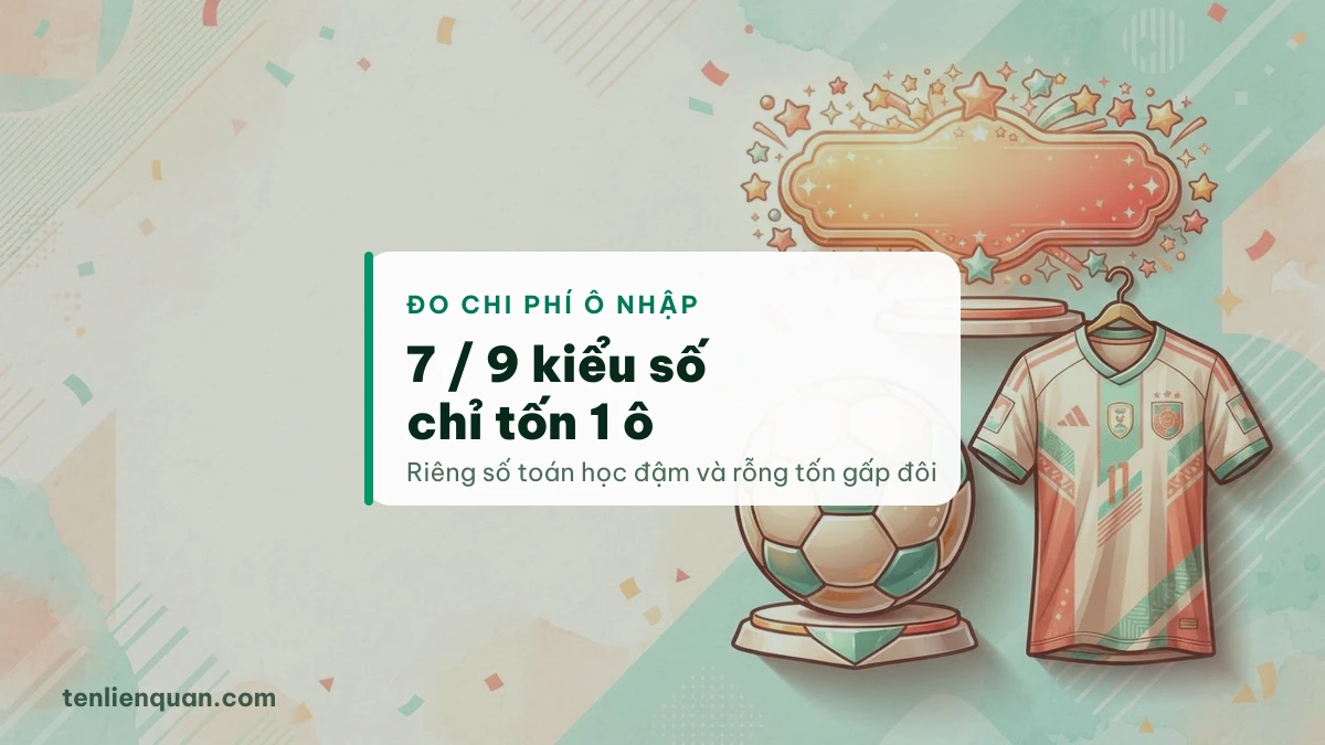 Bảng số áo Unicode cho tên FC Online và FIFA