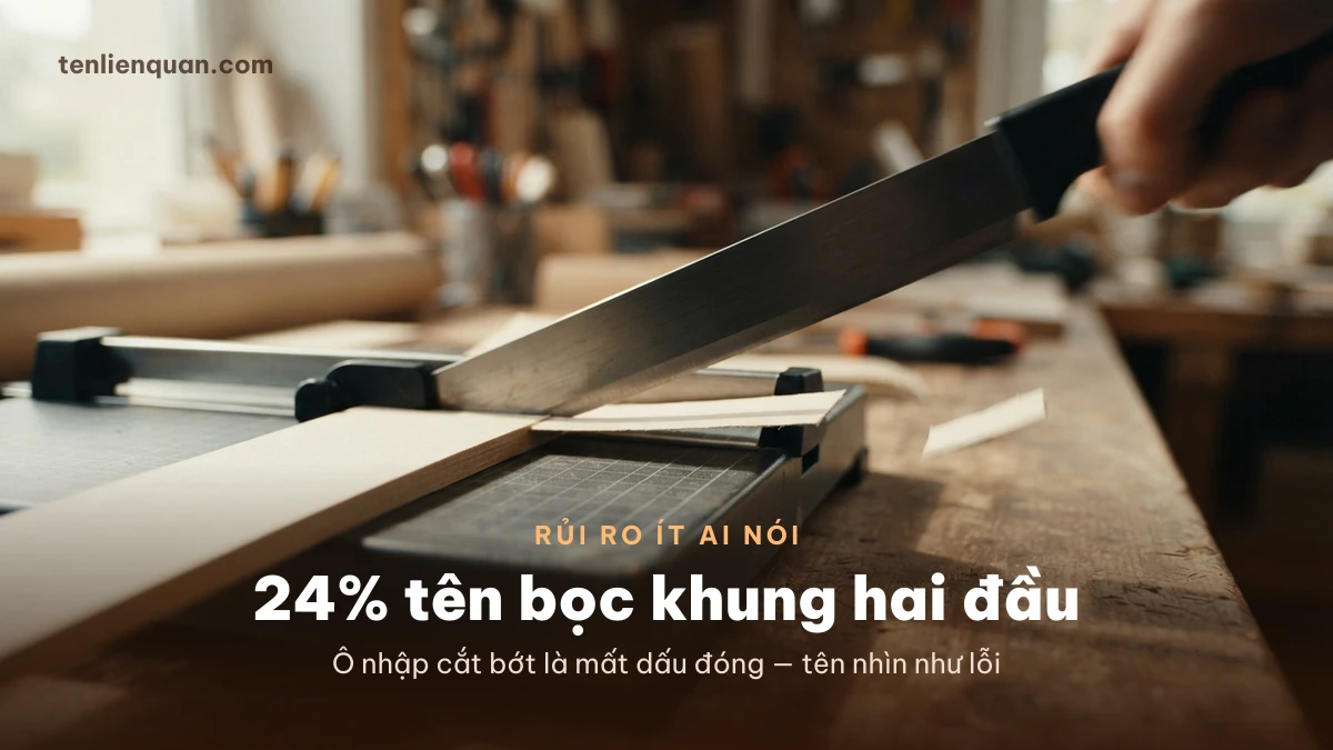 Tên quân đoàn bọc khung bị vỡ kiểu khi cắt bớt