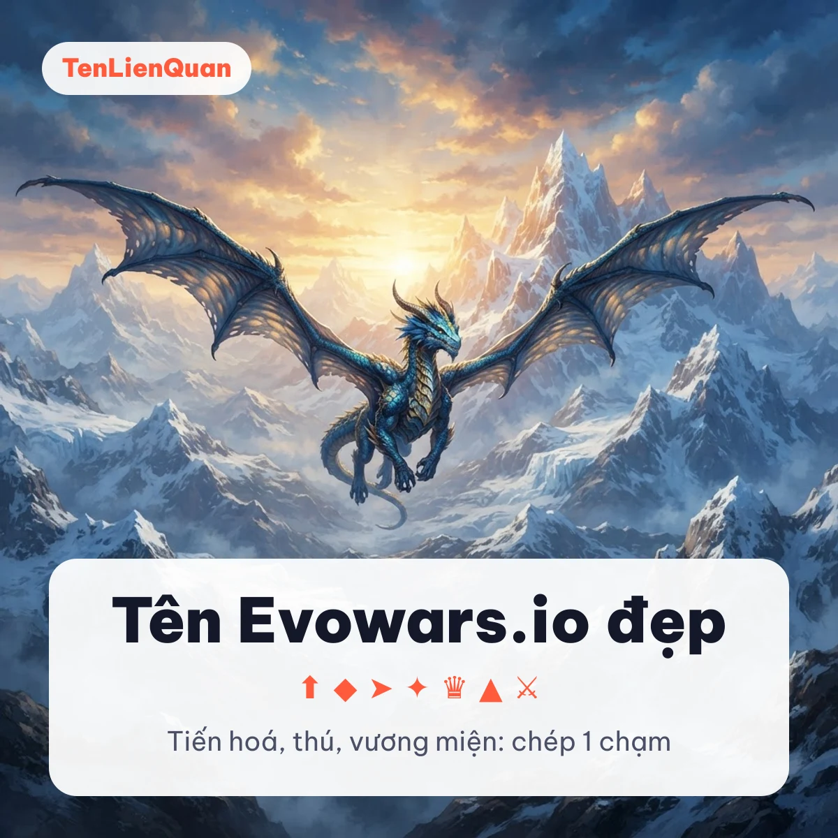 Tên Evowars.io đẹp Rồng bay trên núi tuyết cho tên Evowars.io đẹp